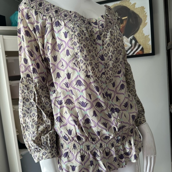 Guess by Marciano Lavender and Cream Blouse - Picture 2 of 5